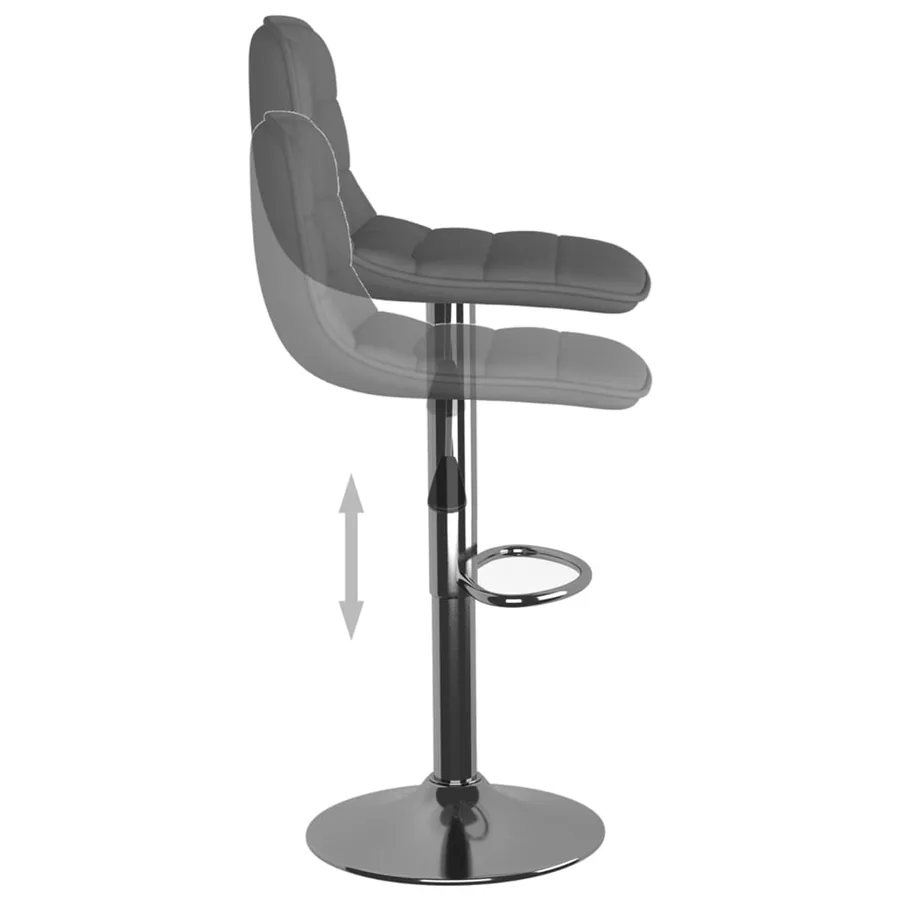 Tabourets de bar lot de 2 gris clair tissu - 7