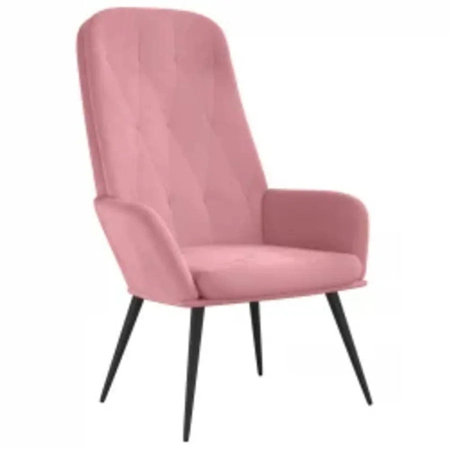 Chaise de relaxation avec repose-pied Rose Velours - 3