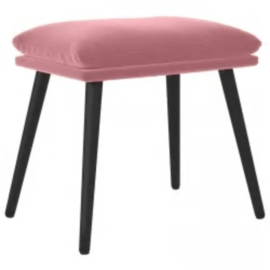 Chaise de relaxation avec repose-pied Rose Velours - 4