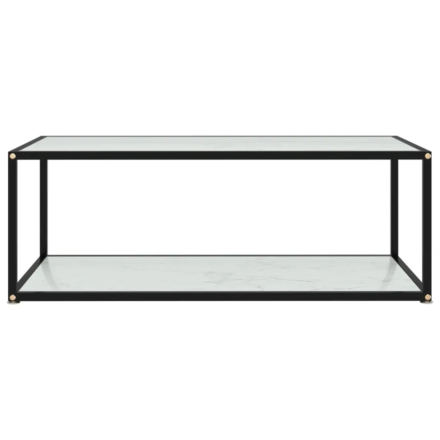 Table basse Blanc 100x50x35 cm Verre trempé - 2