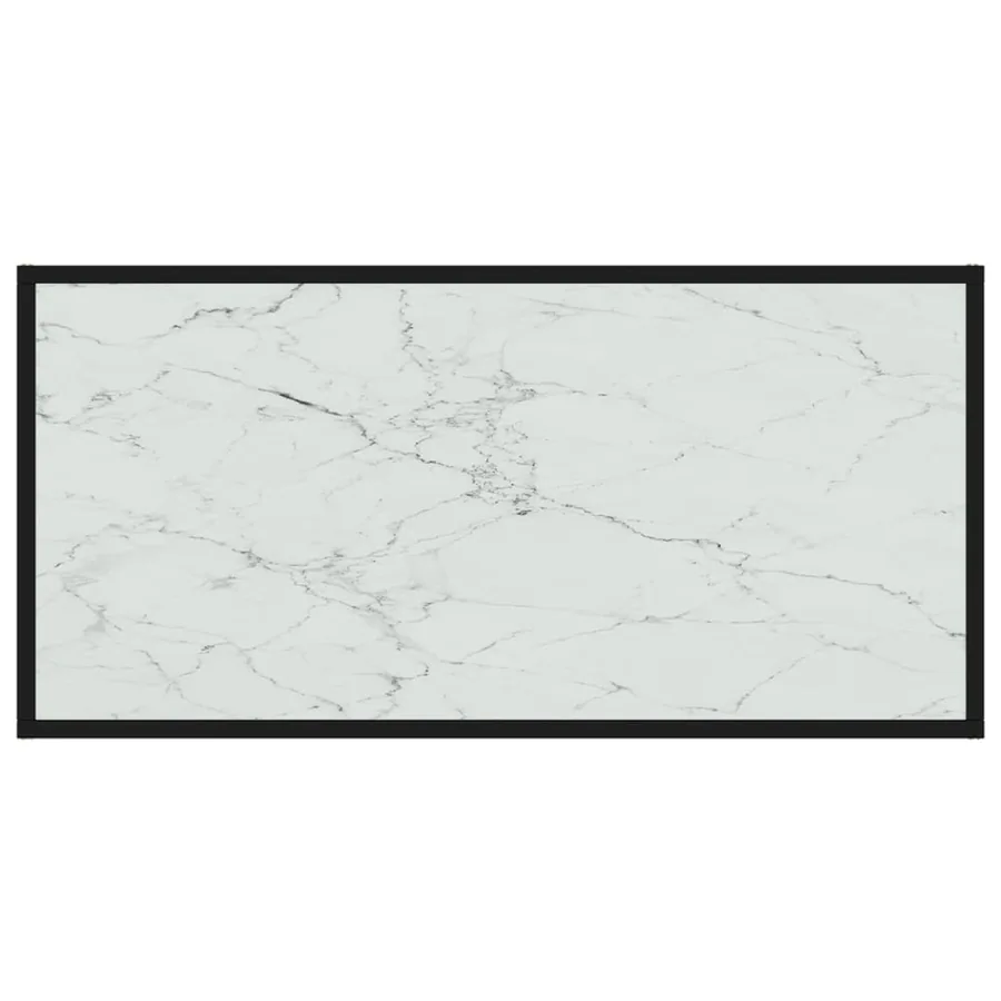 Table basse Blanc 100x50x35 cm Verre trempé - 3
