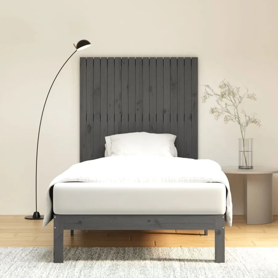 Tête de lit murale Gris 108x3x110 cm Bois massif de pin - 3
