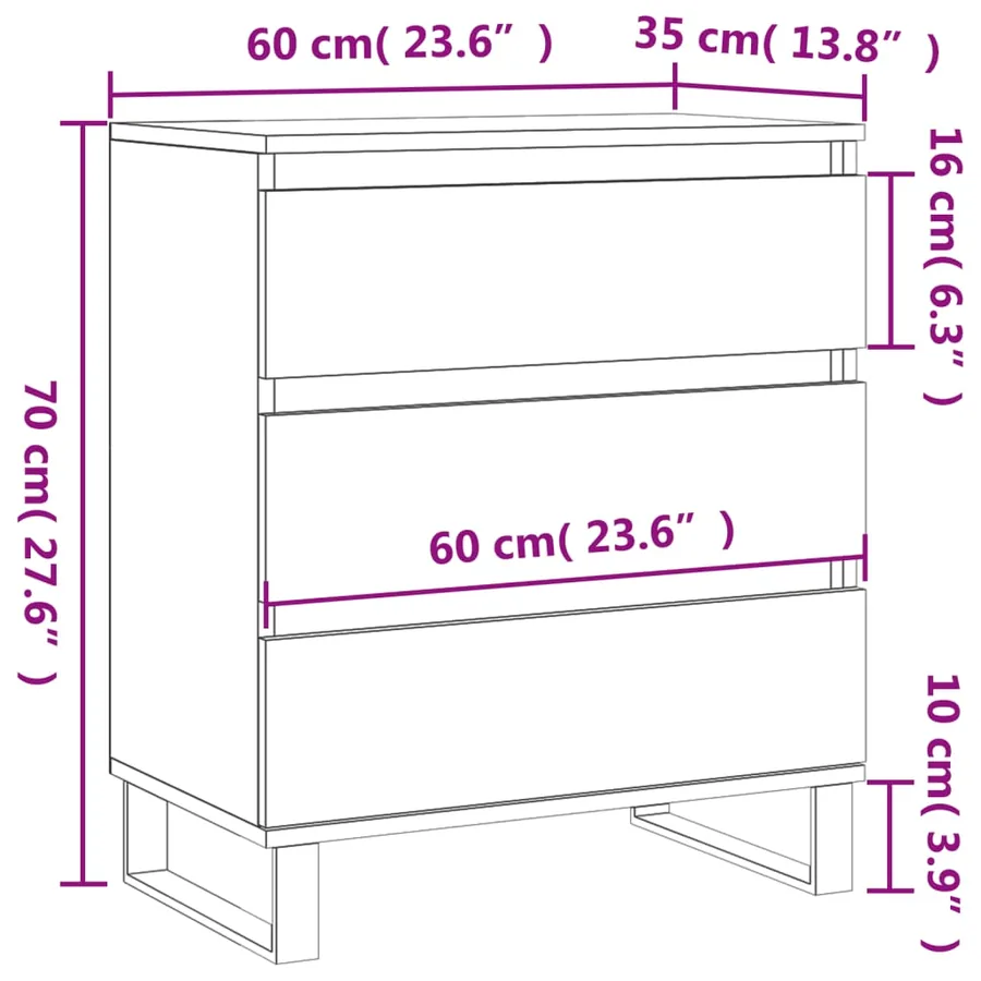 Buffet Chêne fumé 60x35x70 cm Bois d'ingénierie - 11
