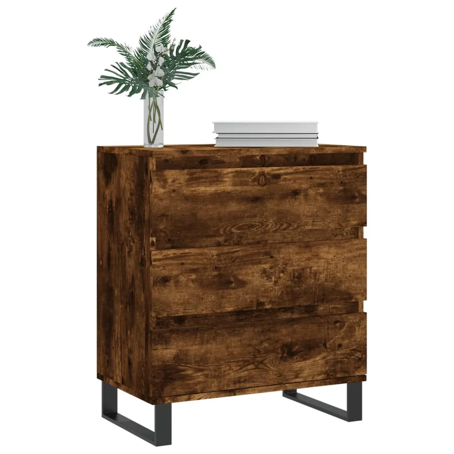 Buffet Chêne fumé 60x35x70 cm Bois d'ingénierie - 3