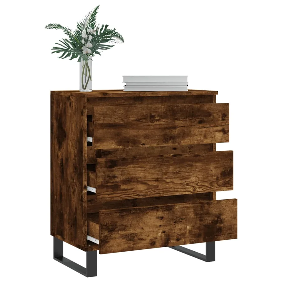 Buffet Chêne fumé 60x35x70 cm Bois d'ingénierie - 4