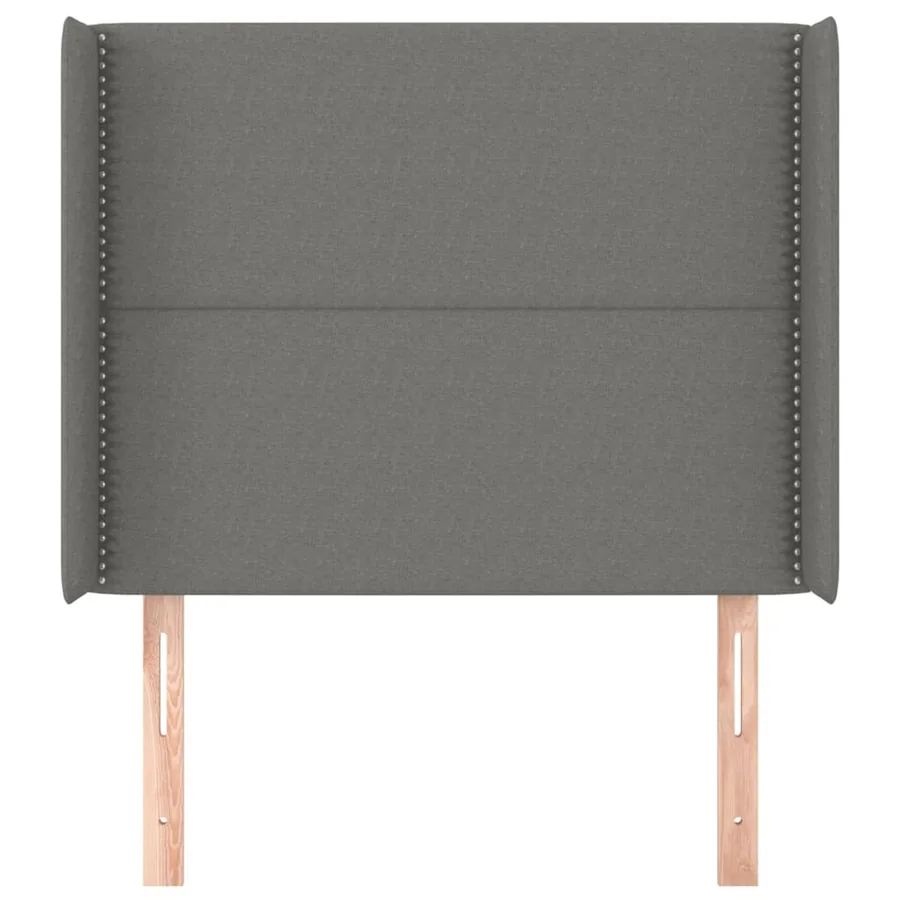 Tête de lit avec oreilles Gris foncé 103x16x118/128 cm Tissu - 3