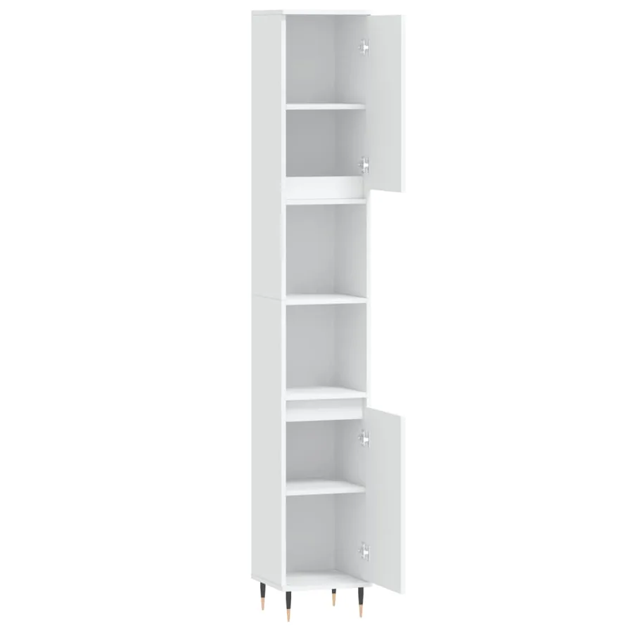 Armoire de salle de bain blanc 30x30x190 cm bois d'ingénierie - 6