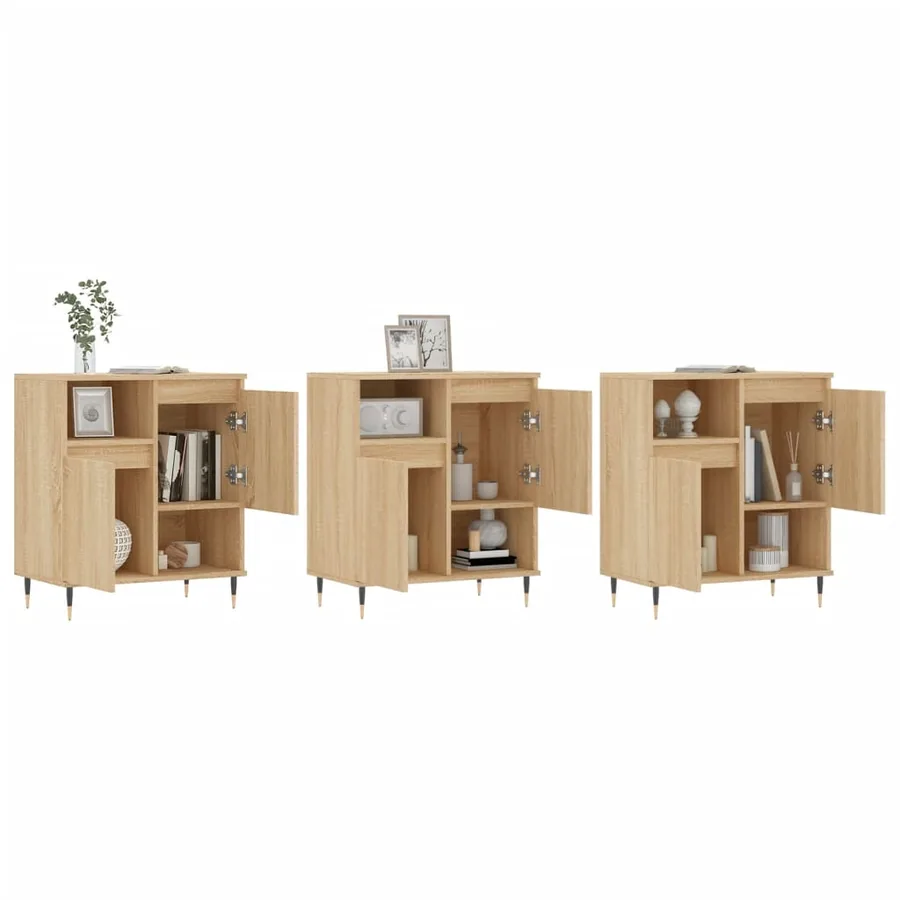 Buffets 3 pcs Chêne sonoma Bois d'ingénierie - 3