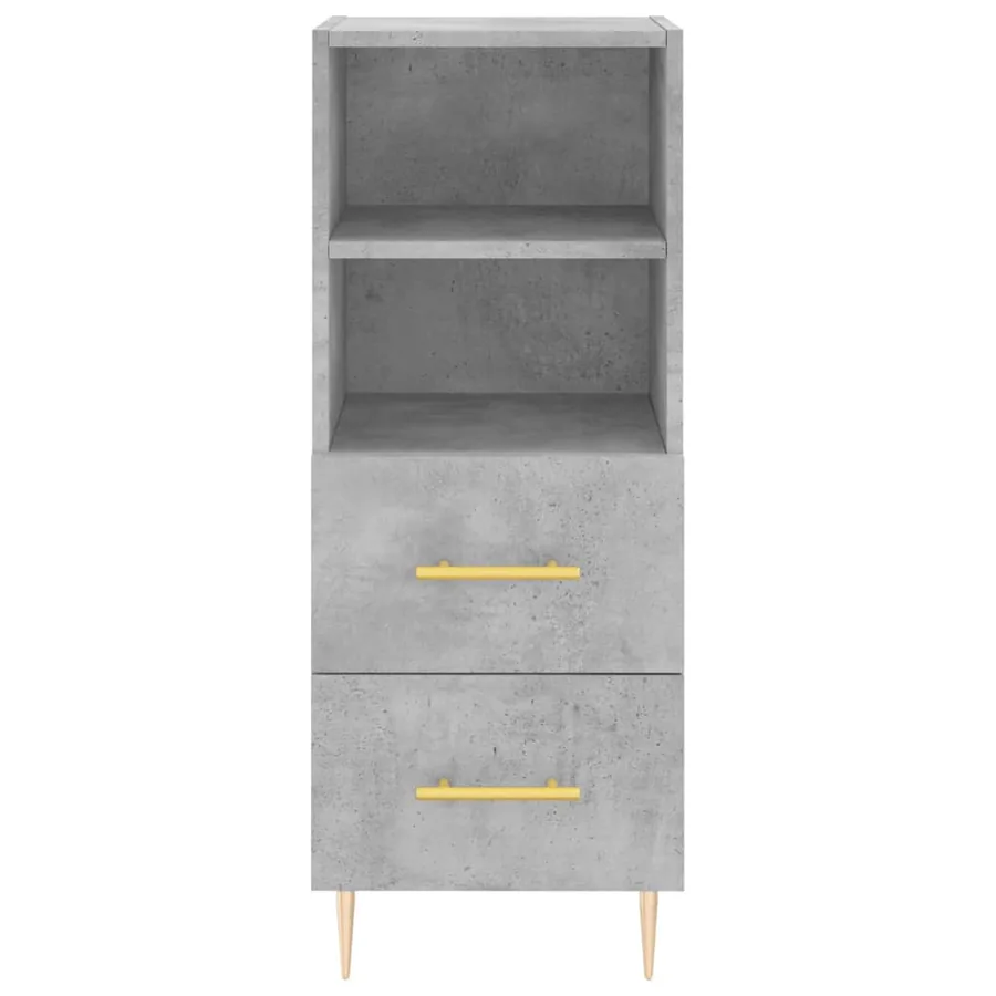 Buffet Gris béton 34,5x34x90 cm Bois d'ingénierie - 6