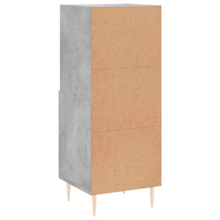 Buffet Gris béton 34,5x34x90 cm Bois d'ingénierie - 8