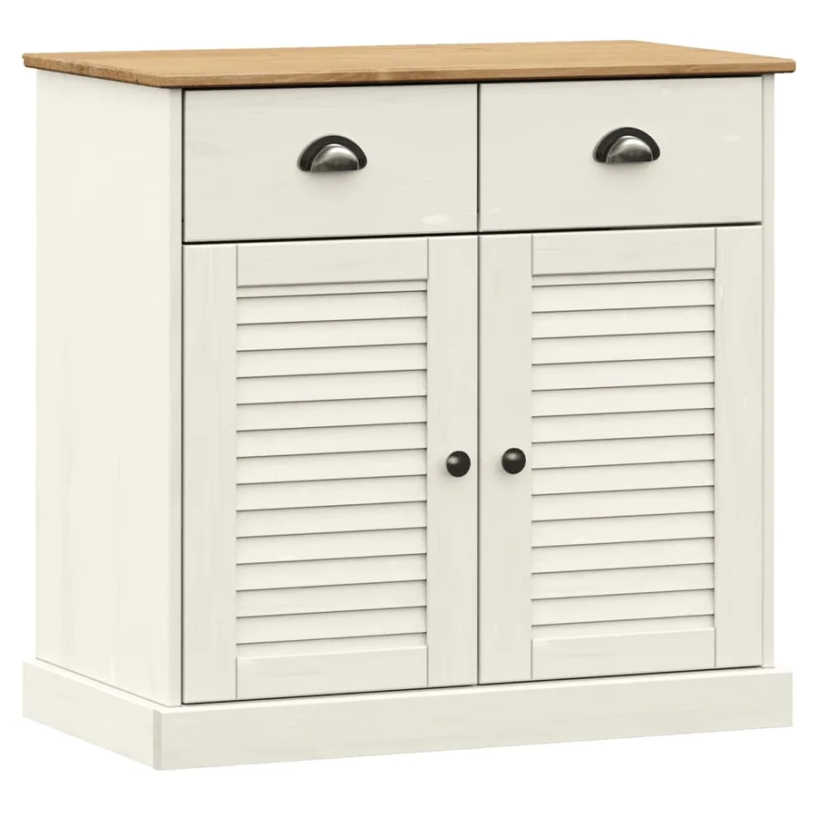 Buffet avec tiroirs VIGO 78x40x75 cm blanc bois massif de pin - 2