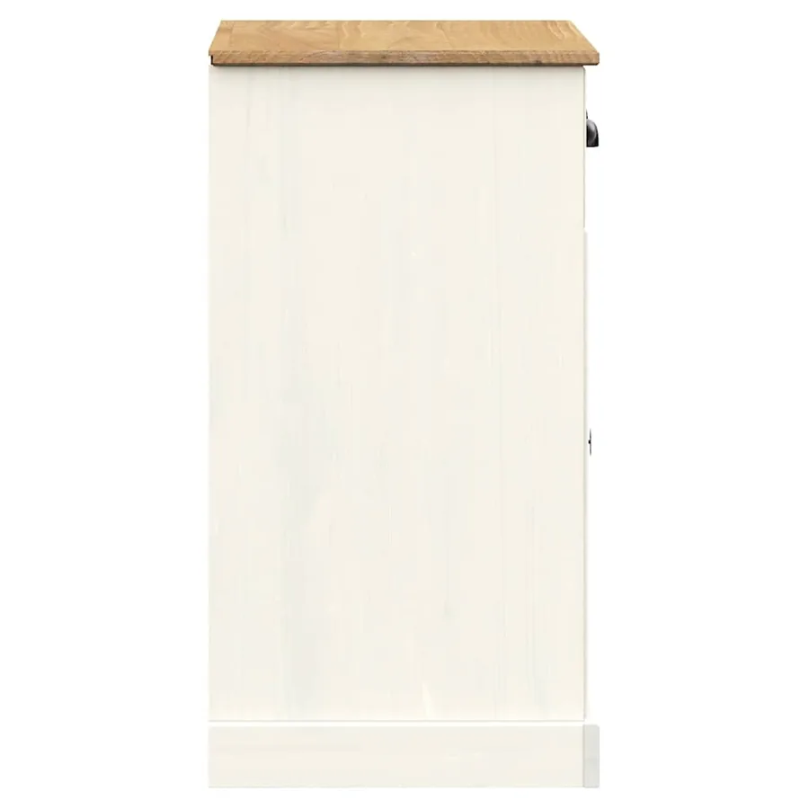 Buffet avec tiroirs VIGO 78x40x75 cm blanc bois massif de pin - 6