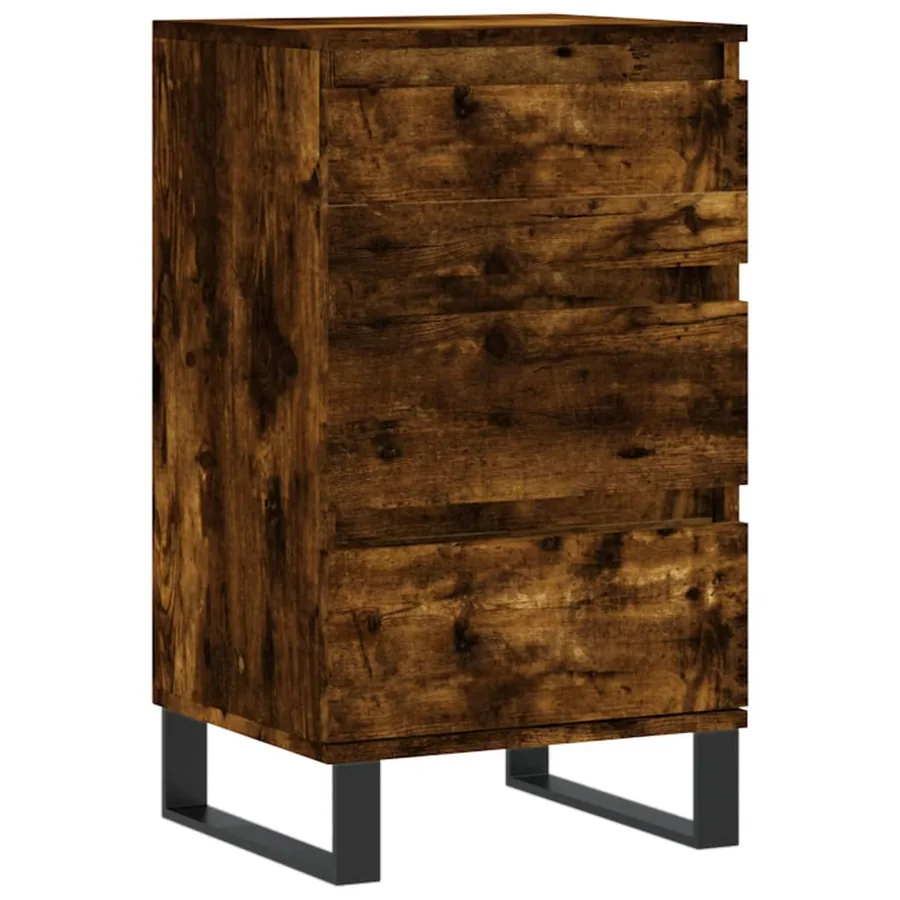 Buffet chêne fumé 40x35x70 cm bois d'ingénierie - 2