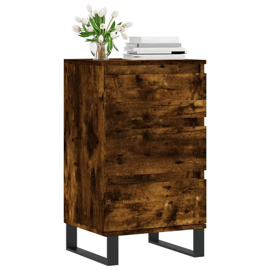 Buffet chêne fumé 40x35x70 cm bois d'ingénierie - 3