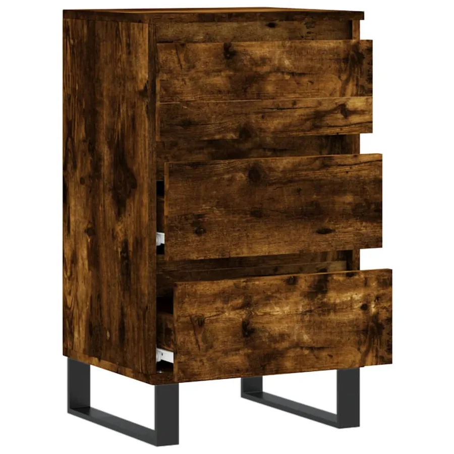 Buffet chêne fumé 40x35x70 cm bois d'ingénierie - 6
