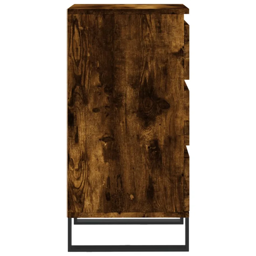 Buffet chêne fumé 40x35x70 cm bois d'ingénierie - 7