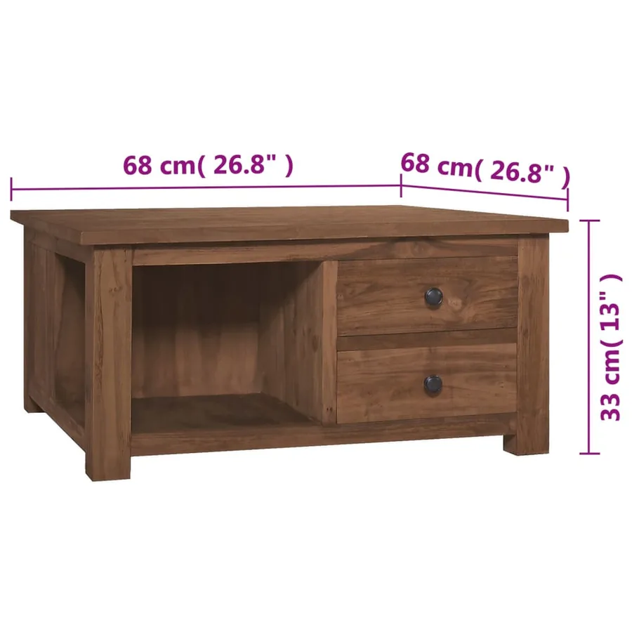 Table basse 68x68x33 cm Bois de teck solide - 8