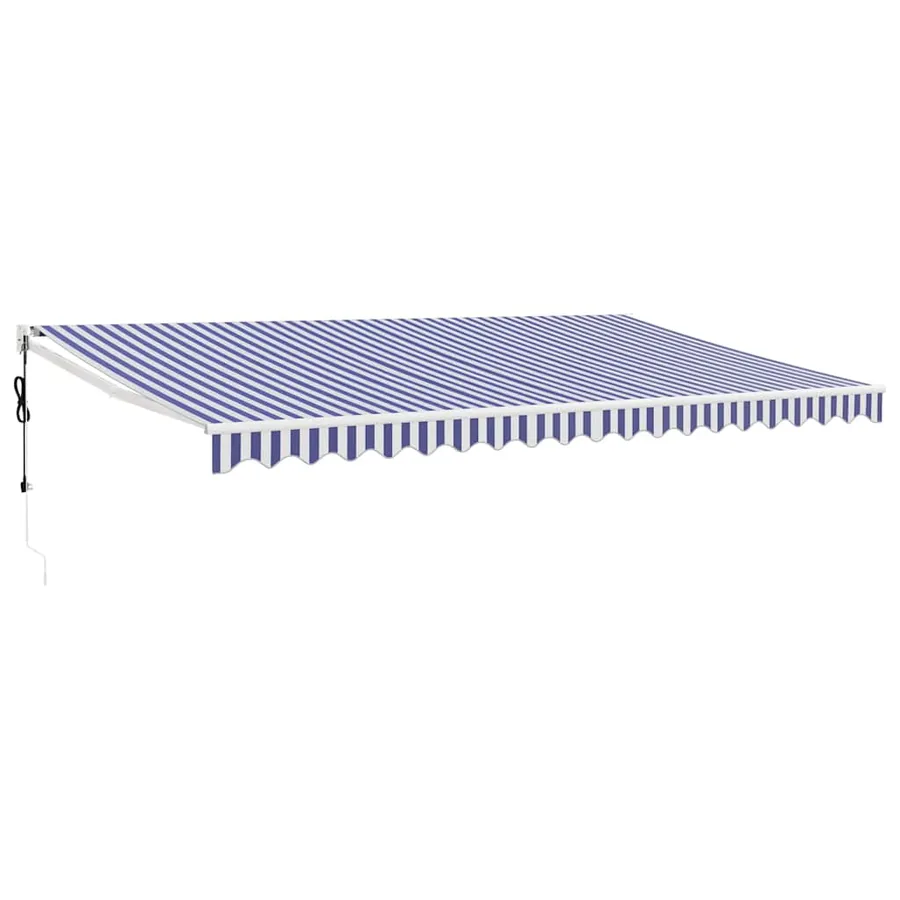 Auvent rétractable automatique bleu et blanc 5x3 m - 2