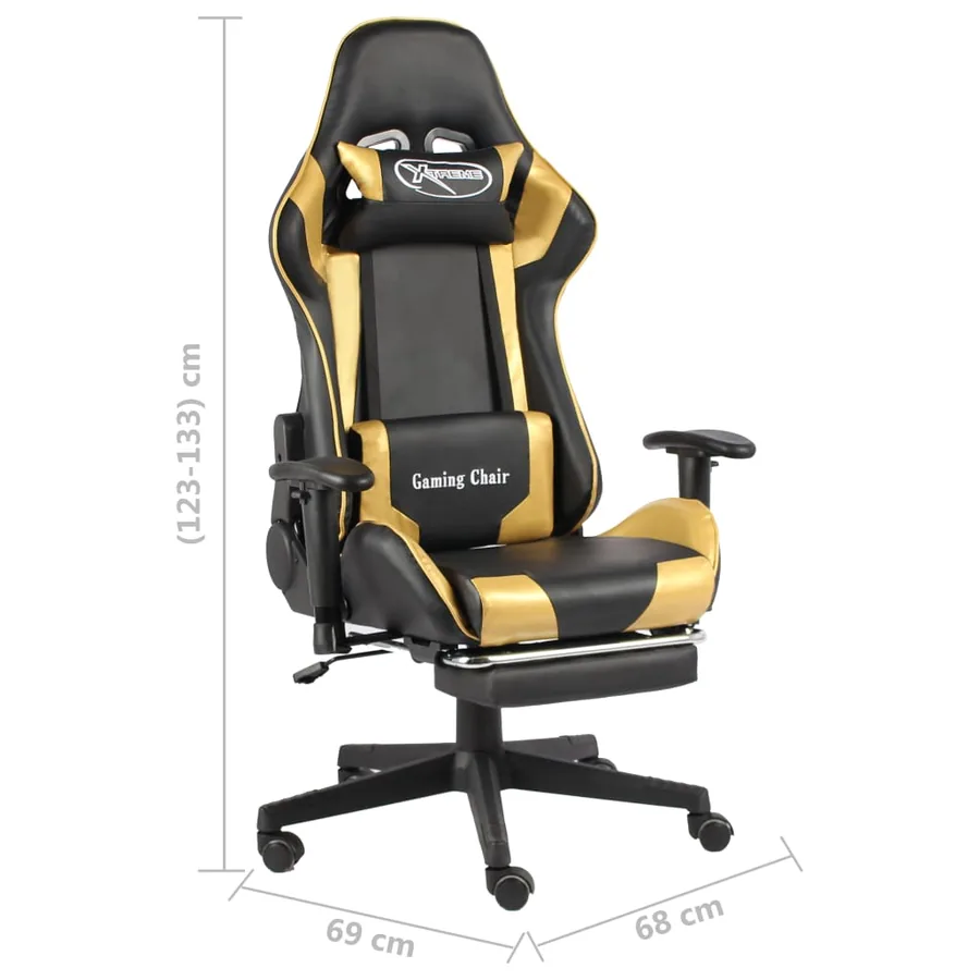Chaise de jeu pivotante avec repose-pied Doré PVC - 9