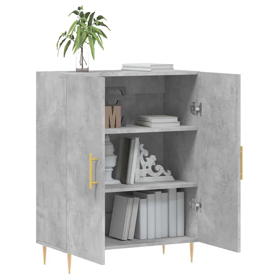 Buffet gris béton 69,5x34x90 cm bois d'ingénierie - 4
