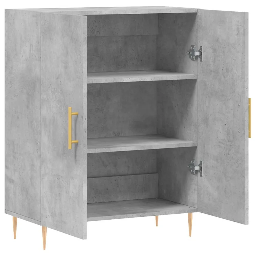 Buffet gris béton 69,5x34x90 cm bois d'ingénierie - 6