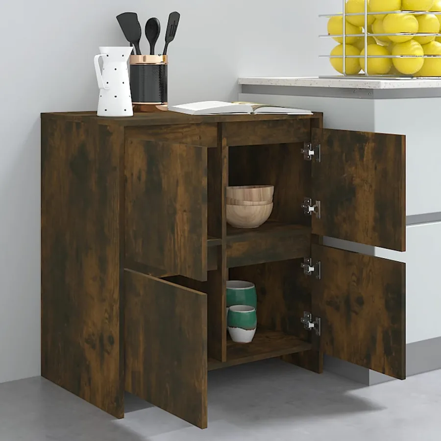 Buffet Chêne fumé 70x41x75 cm Bois d'ingénierie - 8