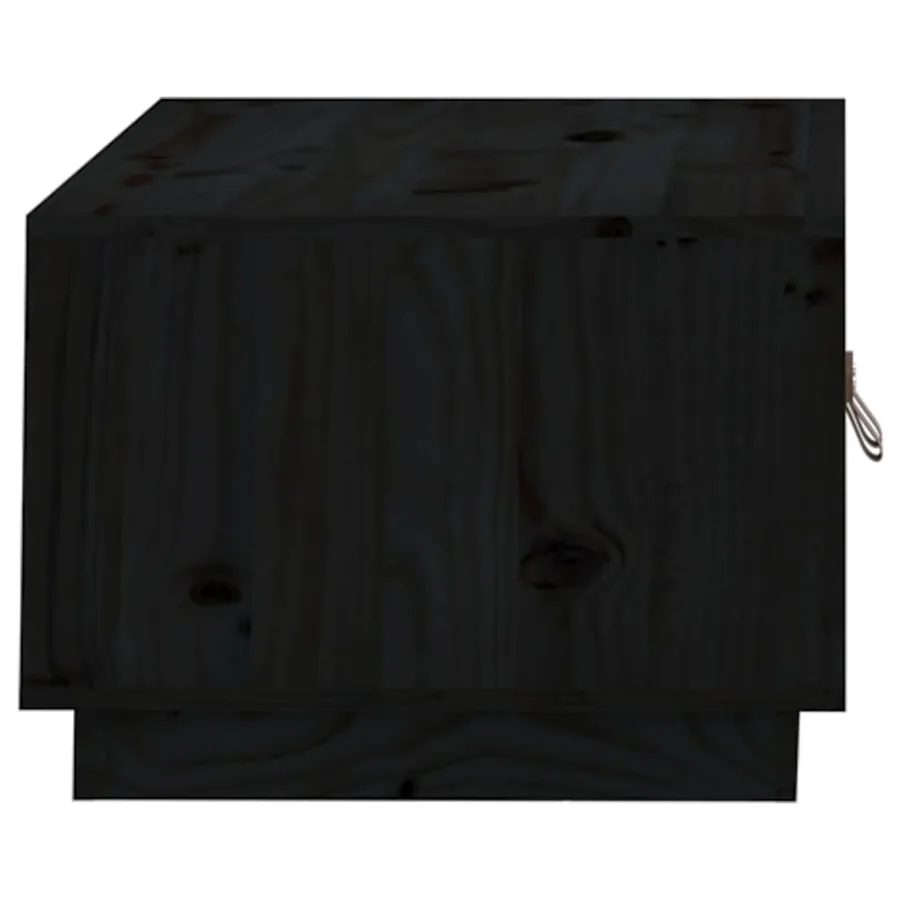 Table basse Noir 80x50x35 cm Bois massif de pin - 8