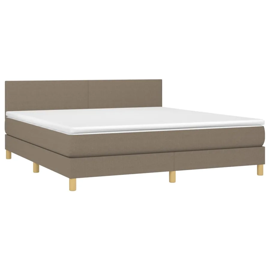 Sommier à lattes de lit avec matelas LED Taupe 160x200 cm Tissu - 3