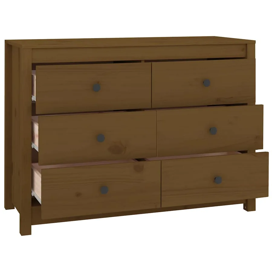 Armoire latérale Marron Miel 100x40x72 cm Bois de pin massif - 3