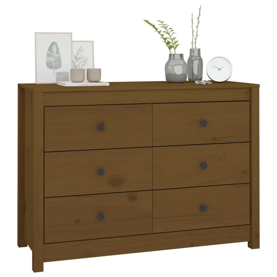 Armoire latérale Marron Miel 100x40x72 cm Bois de pin massif - 8