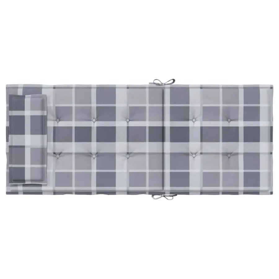 Coussins de chaise à dossier haut lot de 2 carreaux gris - 7
