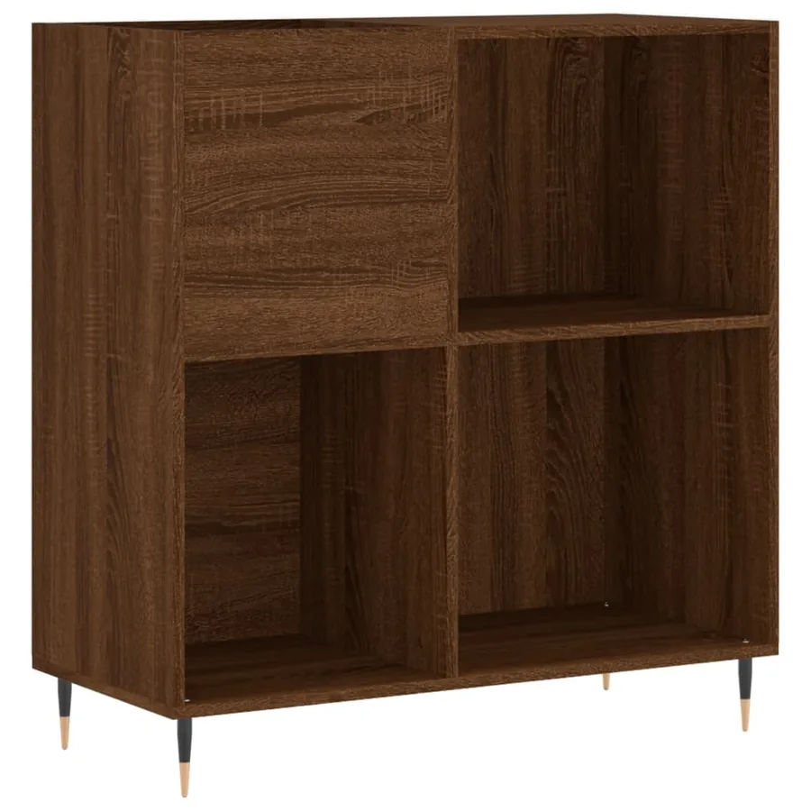 Armoire à disques chêne marron 84,5x38x89 cm bois d'ingénierie - 2