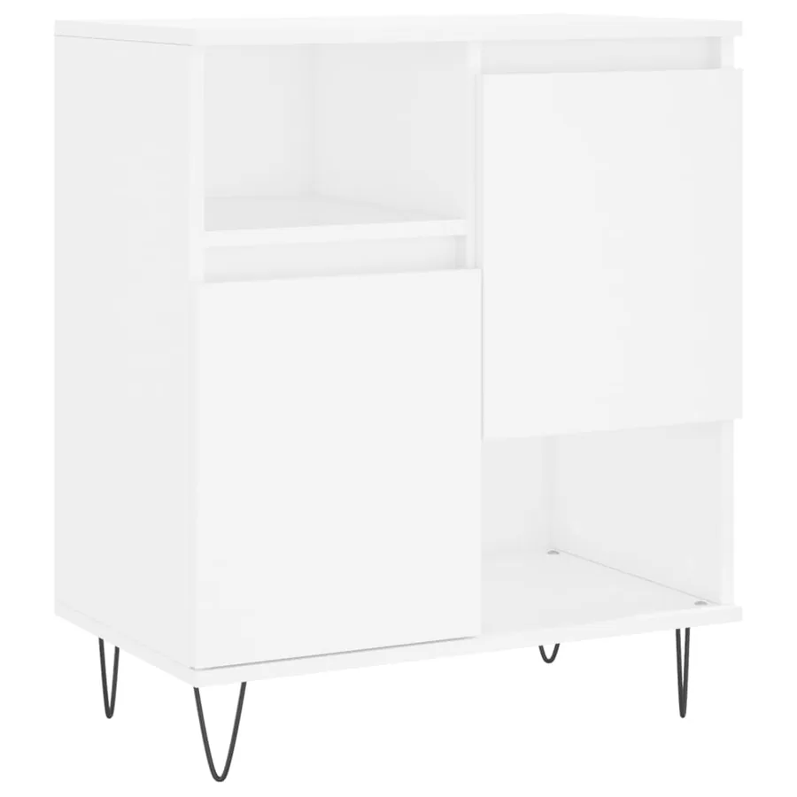 Buffets 2 pcs blanc bois d'ingénierie - 5