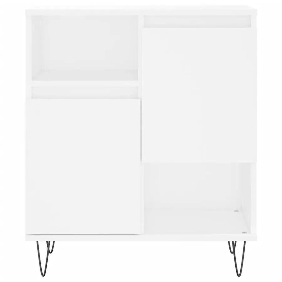 Buffets 2 pcs blanc bois d'ingénierie - 6