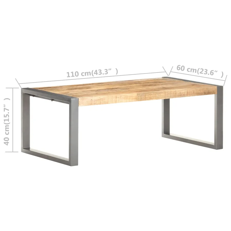 Table basse 110x60x40 cm Bois de manguier brut - 6