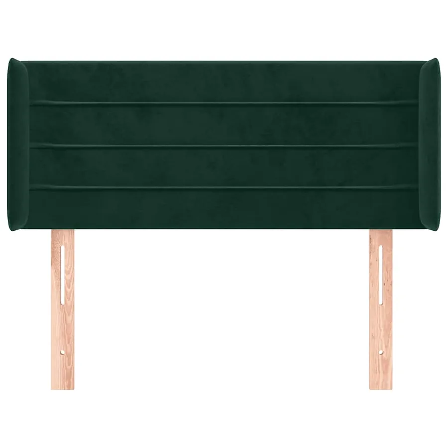 Tête de lit avec oreilles Vert foncé 103x16x78/88 cm Velours - 3