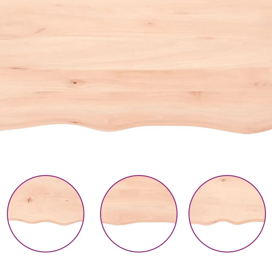 Étagère murale 80x60x2 cm bois de chêne massif non traité - 5