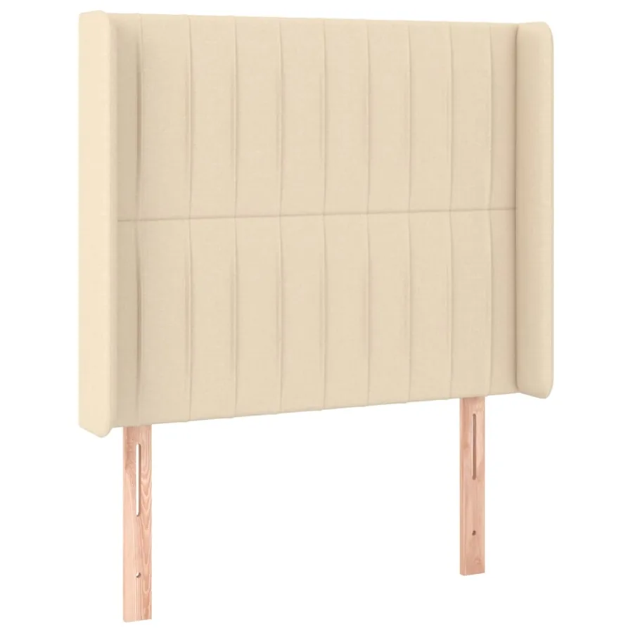 Sommier à lattes de lit matelas et LED Crème 90x200 cm Tissu - 7