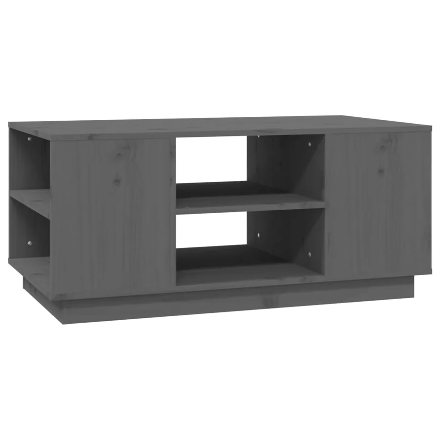 Table basse Gris 90x49x40,5 cm Bois massif de pin - 2