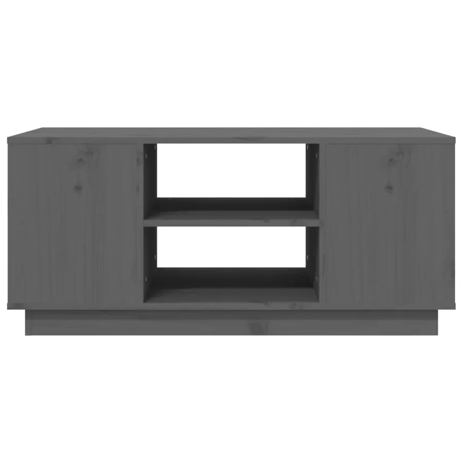 Table basse Gris 90x49x40,5 cm Bois massif de pin - 5