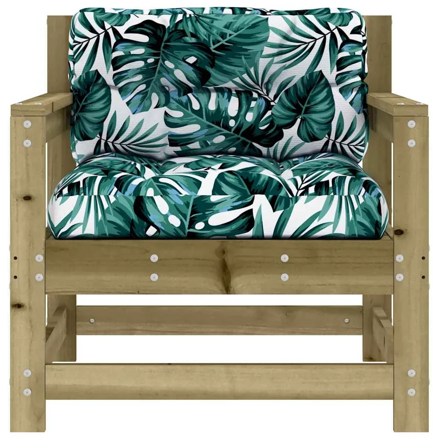 Chaises de jardin avec coussins lot de 2 bois de pin imprégné - 4