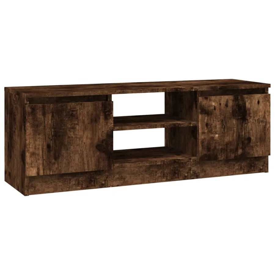 Meuble TV avec porte Chêne fumé 102x30x36 cm - 2