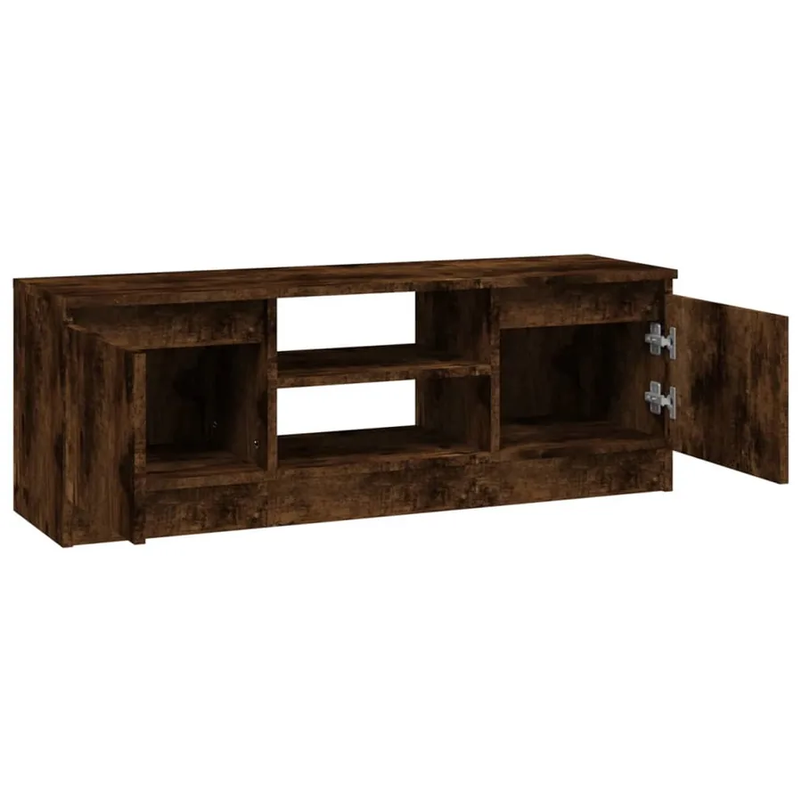 Meuble TV avec porte Chêne fumé 102x30x36 cm - 6