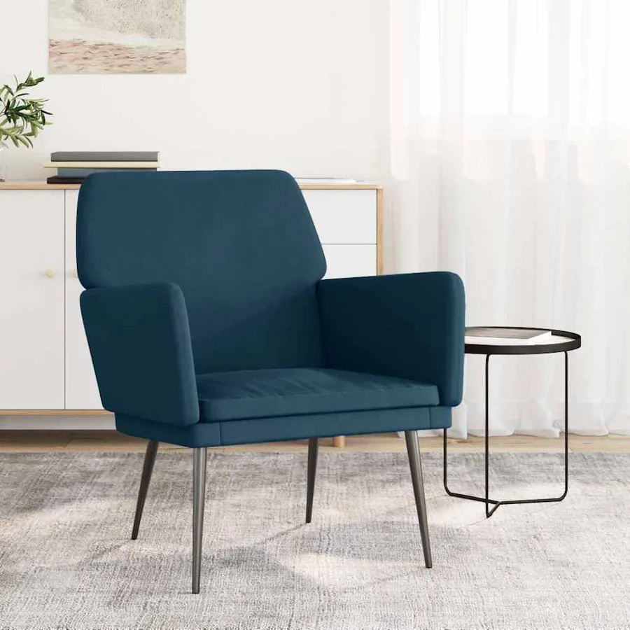 Fauteuil Bleu 62x79x79 cm Velours