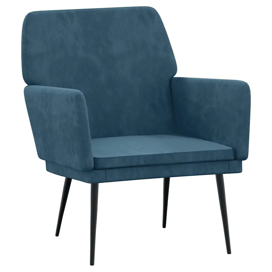 Fauteuil Bleu 62x79x79 cm Velours - 2