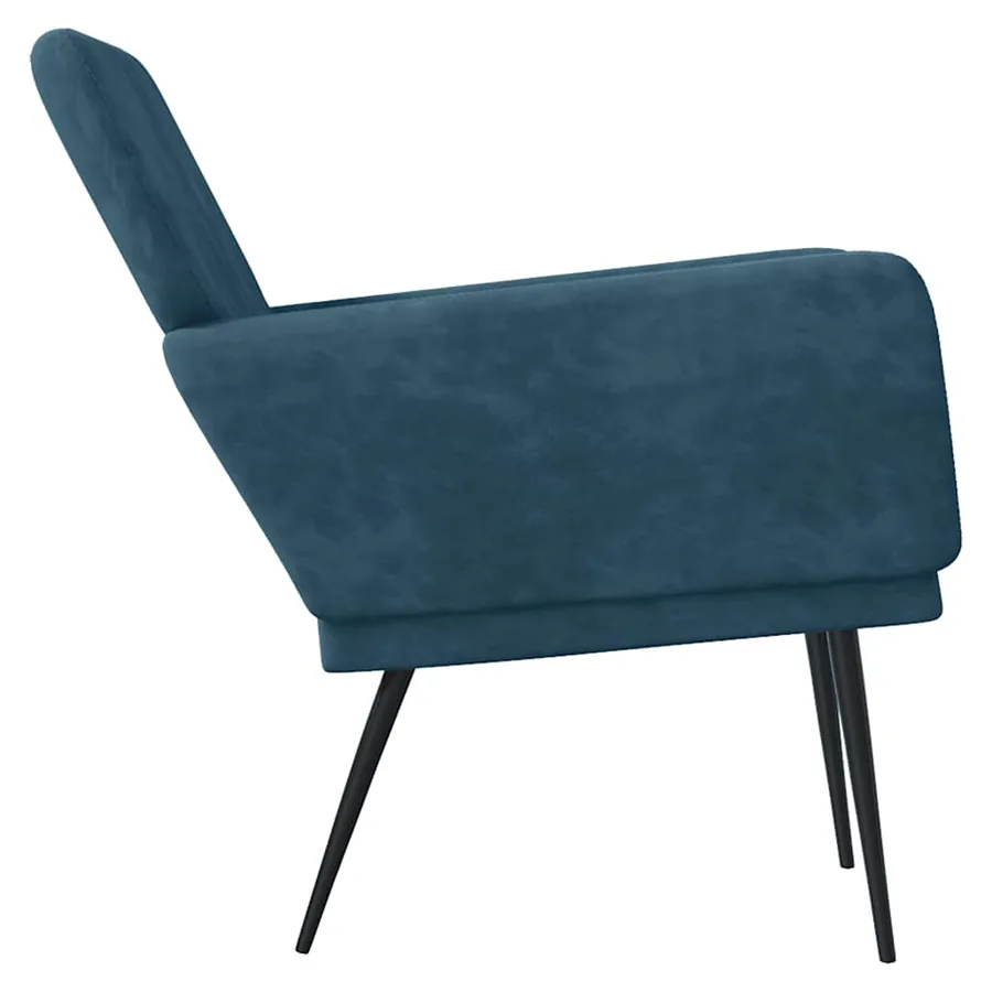 Fauteuil Bleu 62x79x79 cm Velours - 4