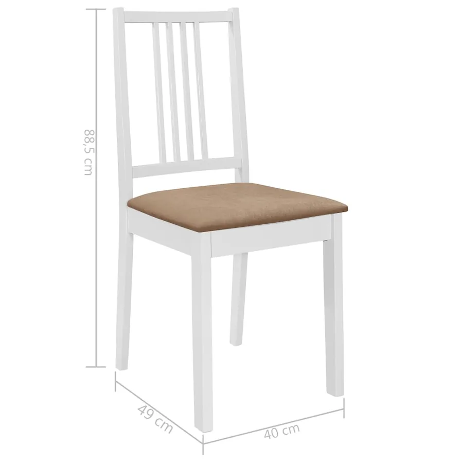 Mobilier de salle à manger 5 pcs MDF Blanc - 12