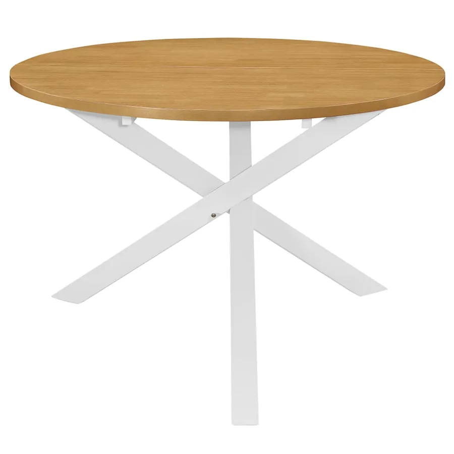 Mobilier de salle à manger 5 pcs MDF Blanc - 2