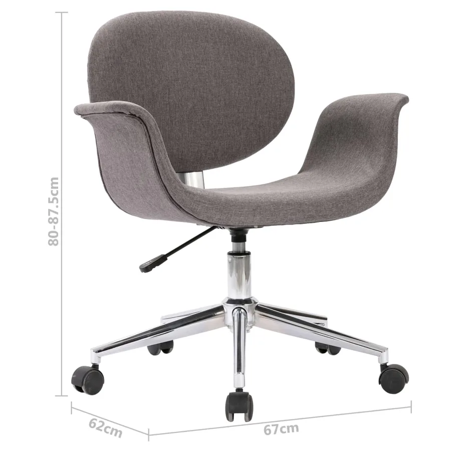 Chaise pivotante à manger Gris Tissu - 9