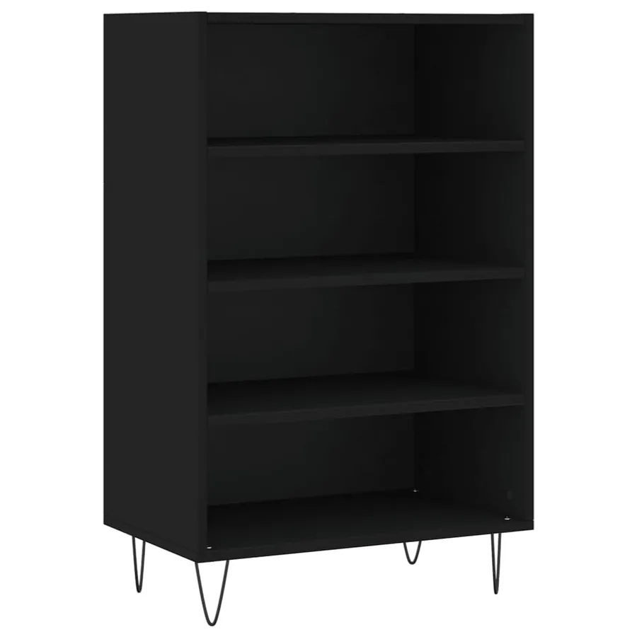 Buffet haut noir 57x35x90 cm bois d'ingénierie - 2